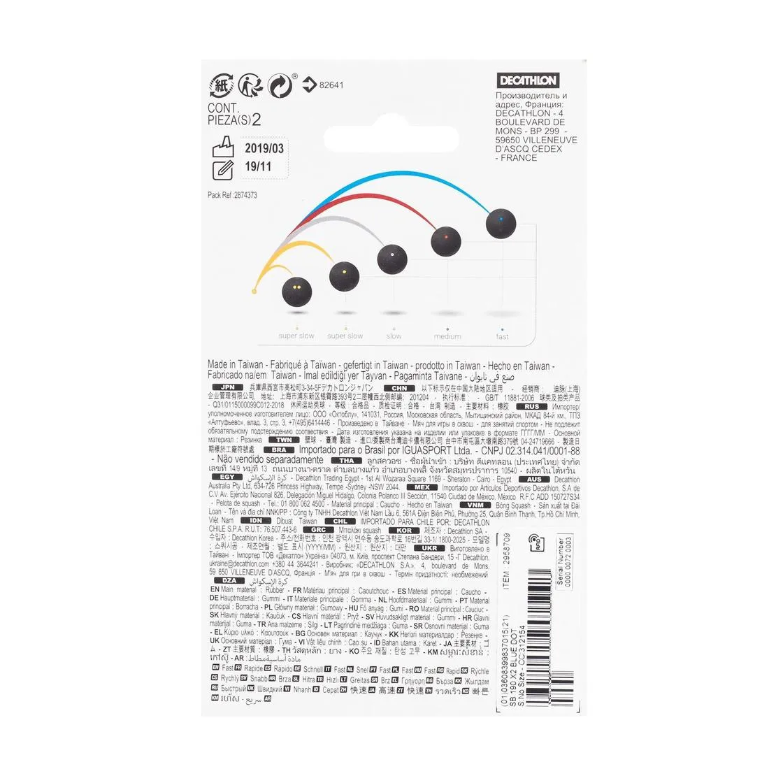 Blue Dot Squash Balls SB 190 Twin-Pack