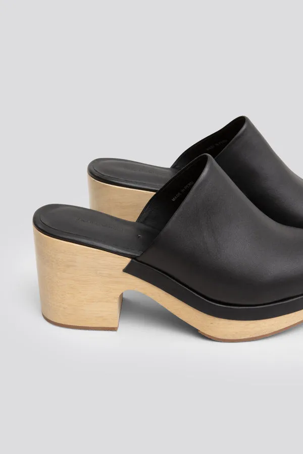 Bose Clog in Black Vachetta Leather