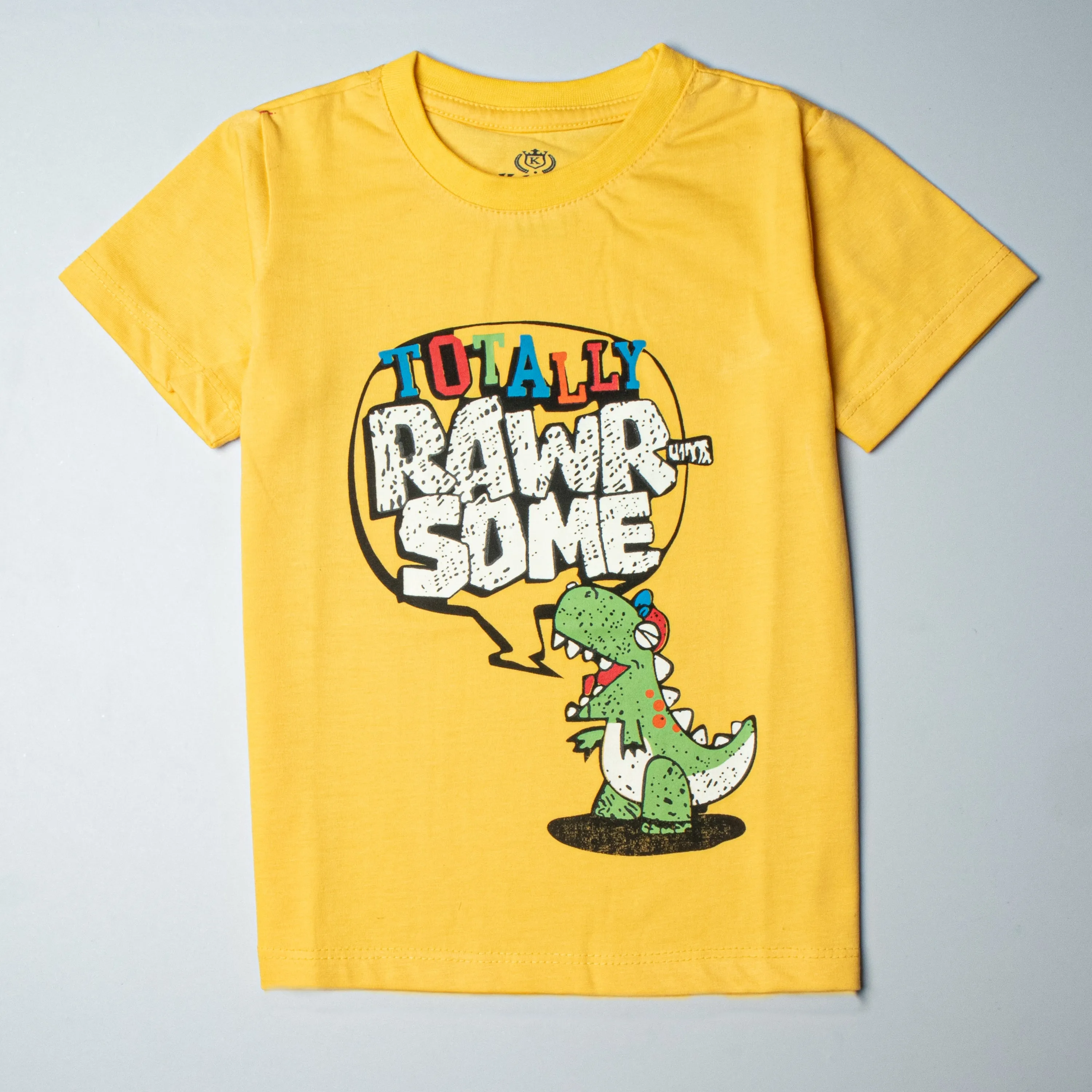 Boys Half Sleeves-Printed T-Shirt (Rawr)