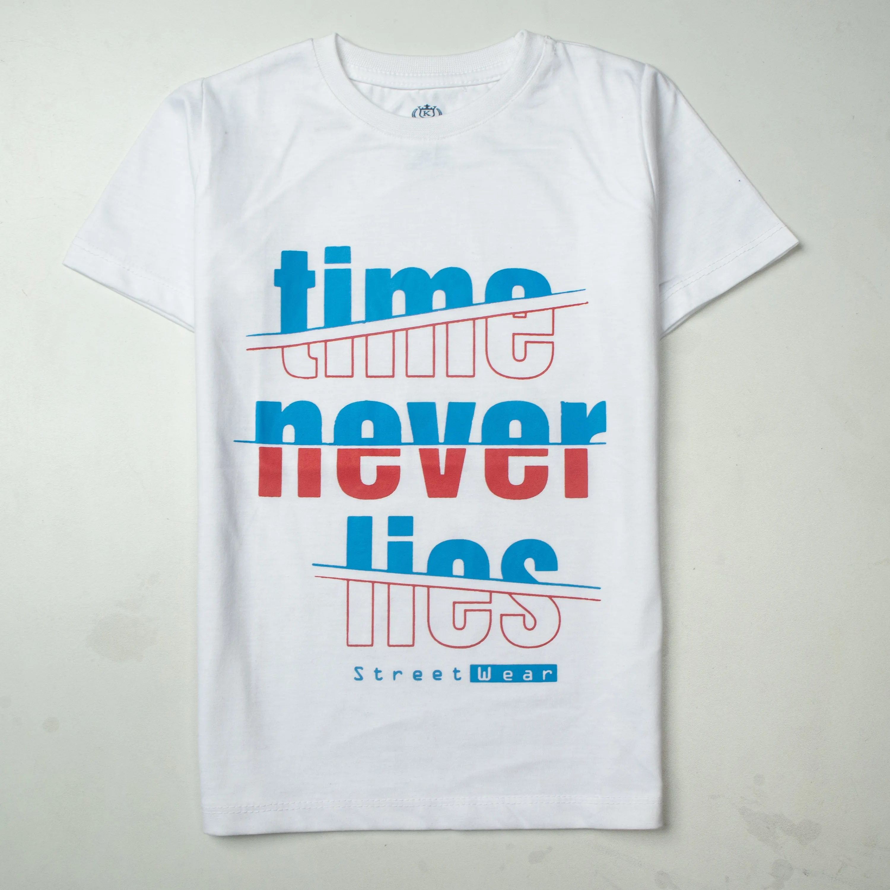 Boys Half Sleeves-Printed T-Shirt (Time)
