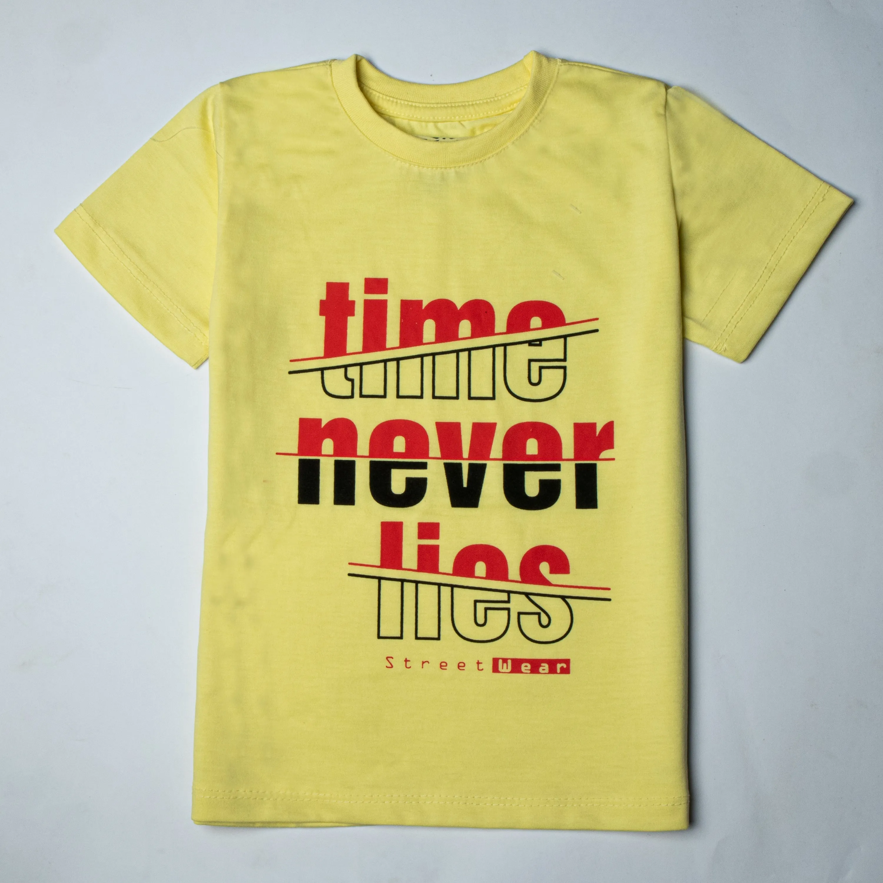Boys Half Sleeves-Printed T-Shirt (Time)