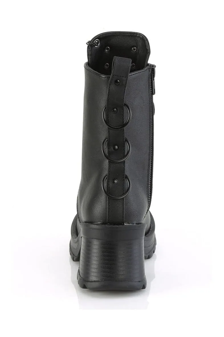 BRATTY-50 Black Vegan Leather Ankle Boot