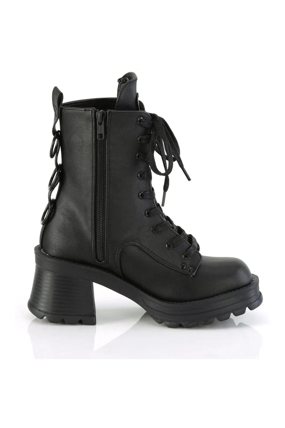 BRATTY-50 Black Vegan Leather Ankle Boot