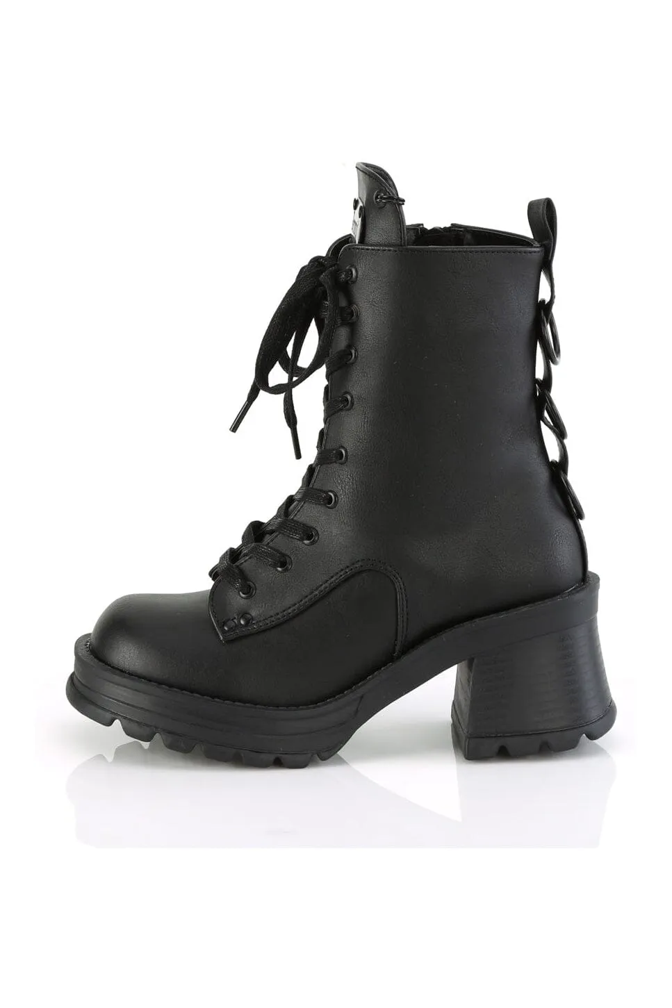 BRATTY-50 Black Vegan Leather Ankle Boot