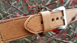 Brown bovine watch strap 22 mm