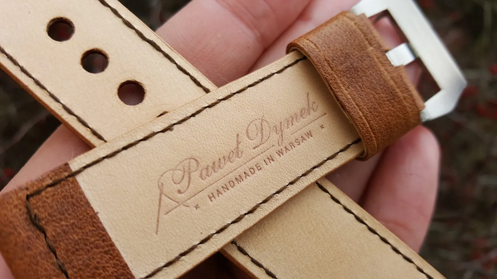Brown bovine watch strap 22 mm