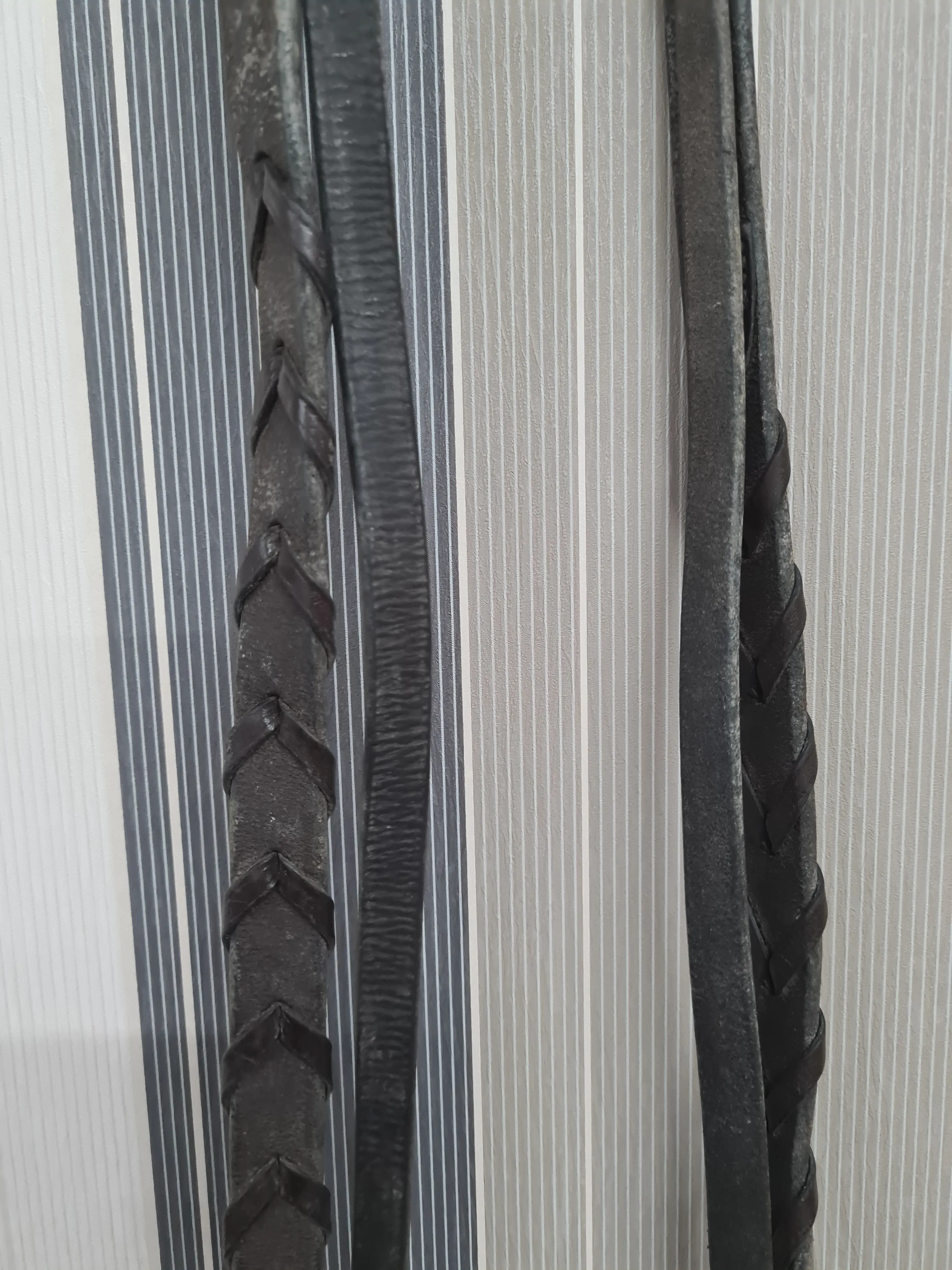 Brown cob size leather double reins set FREE POSTAGE 🟢
