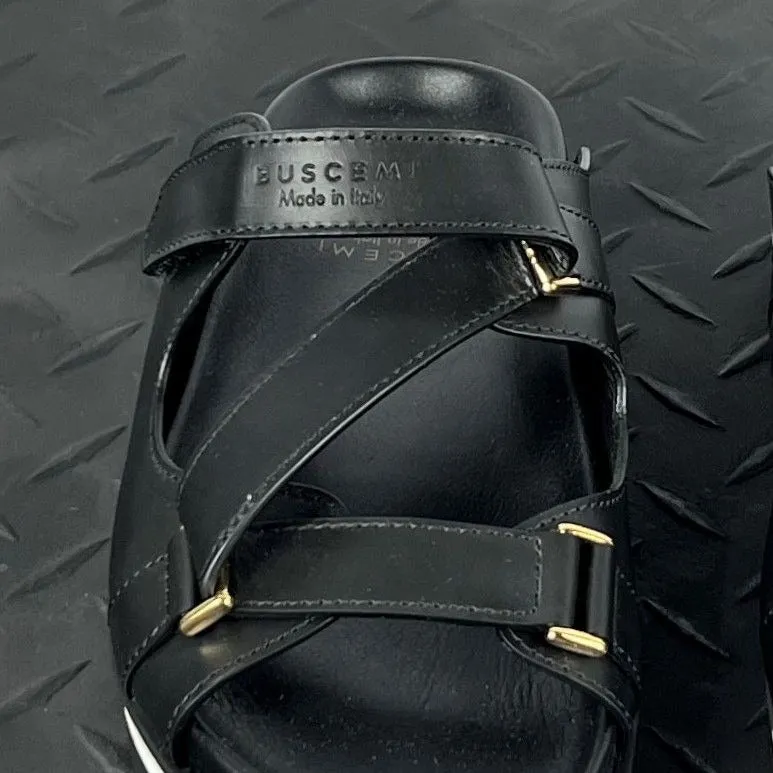 Buscemi Womens Sandal Strap Black Leather Sandals