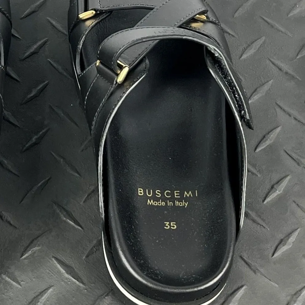 Buscemi Womens Sandal Strap Black Leather Sandals