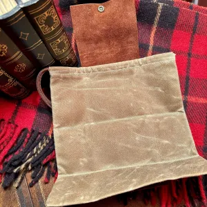 Bushcraft Foraging Pouch Gathering Bag Dump Sack Folding Pocket Leather (Kodiak / Field Tan)