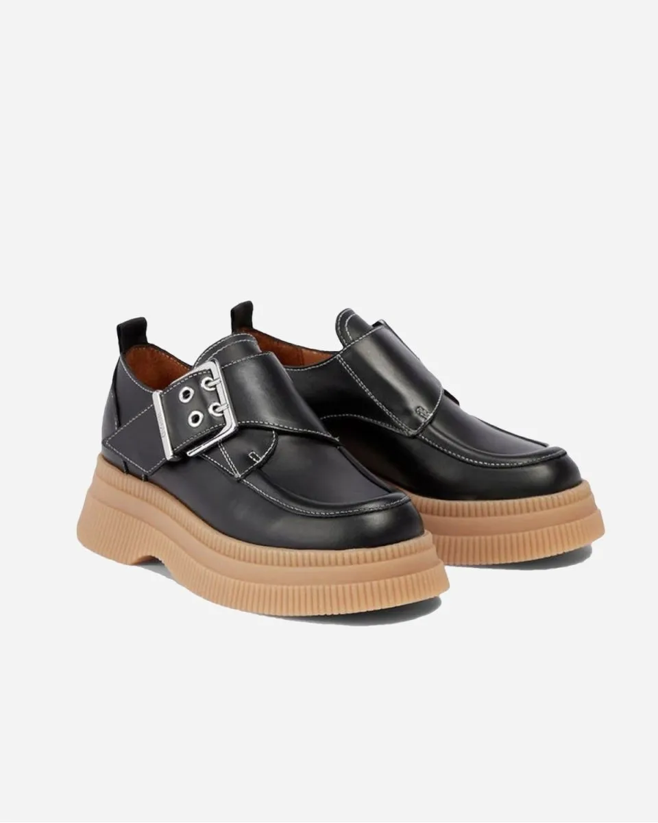 Calf Leather Creepers Monk - Black