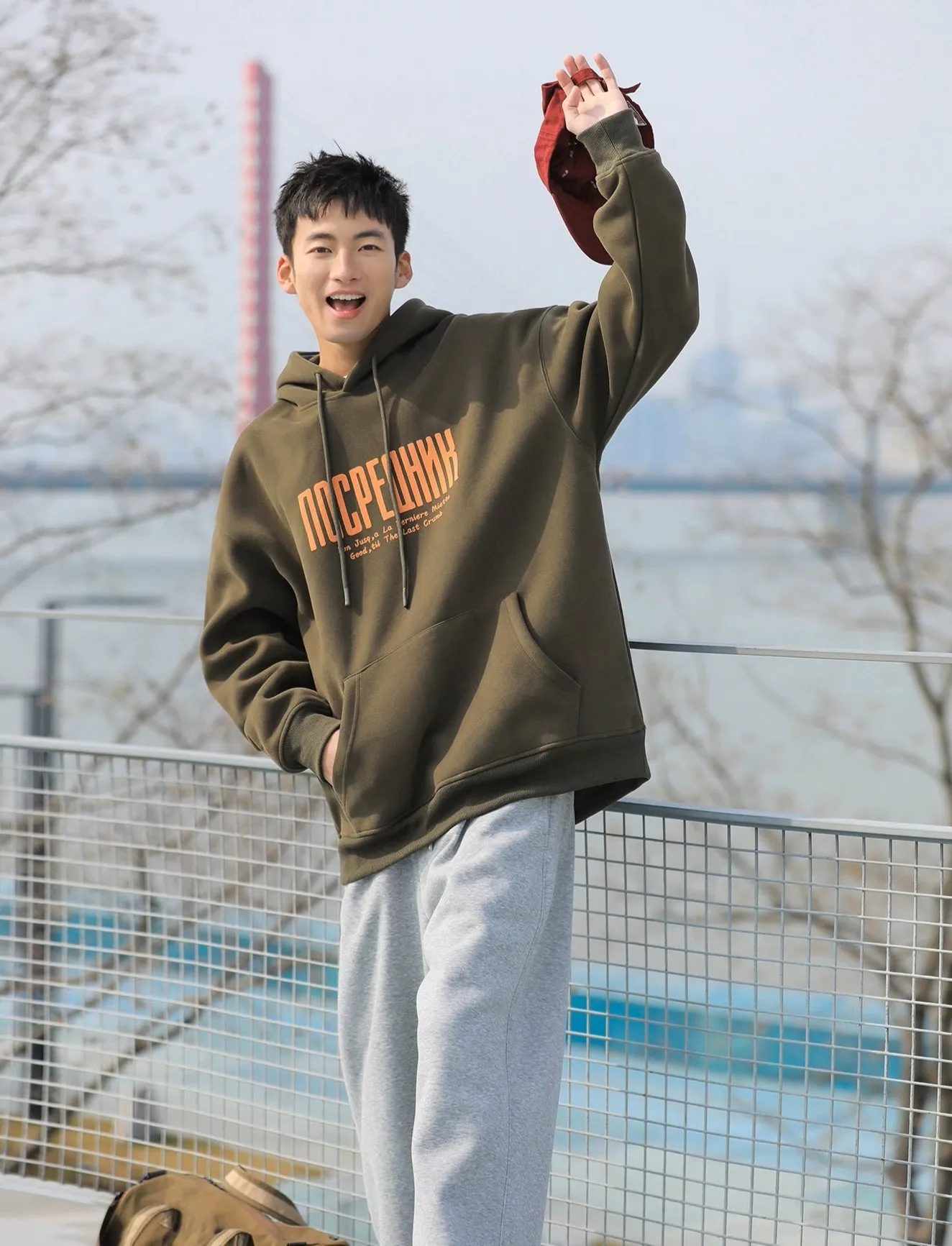 Casual Fit Printed Hooded Sweatshirt