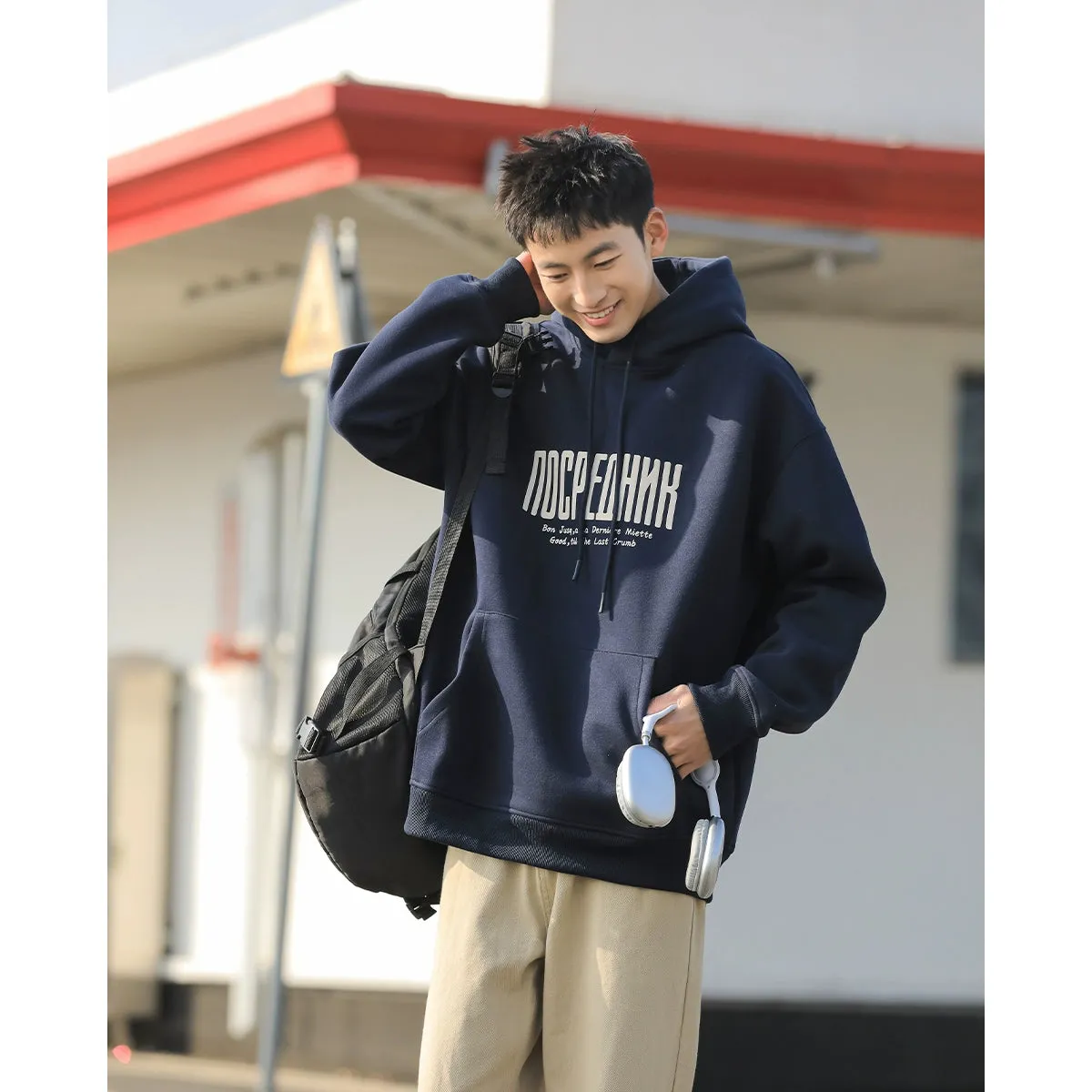 Casual Fit Printed Hooded Sweatshirt