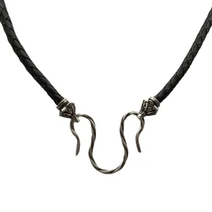 Celtic Fox leather necklace with Silver clasps