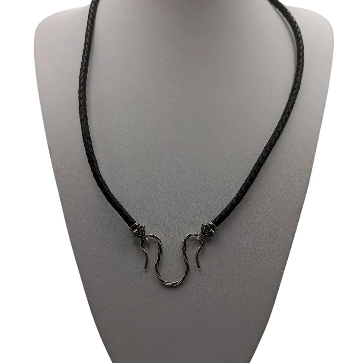Celtic Fox leather necklace with Silver clasps