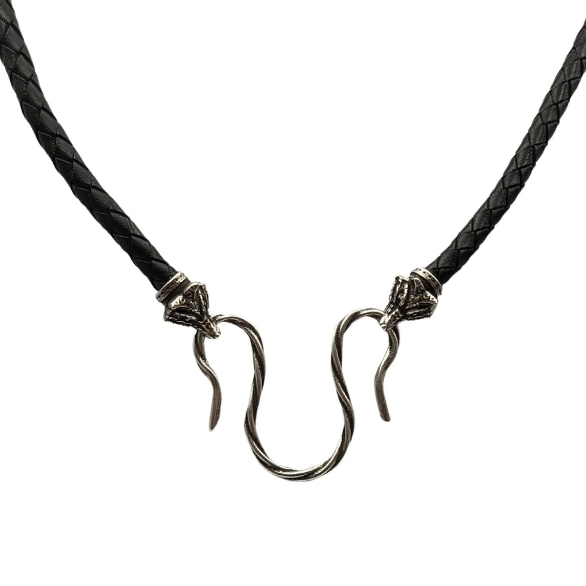 Celtic Fox leather necklace with Silver clasps