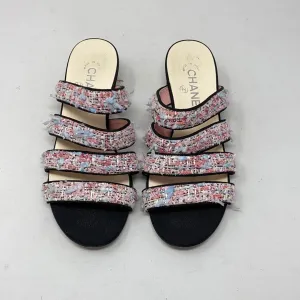 CHANEL Tweed Grosgrain Mule Sandal