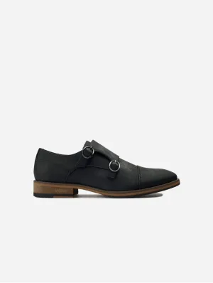 Chervil 2 Men's Vegan Leather Monk Shoes | Black