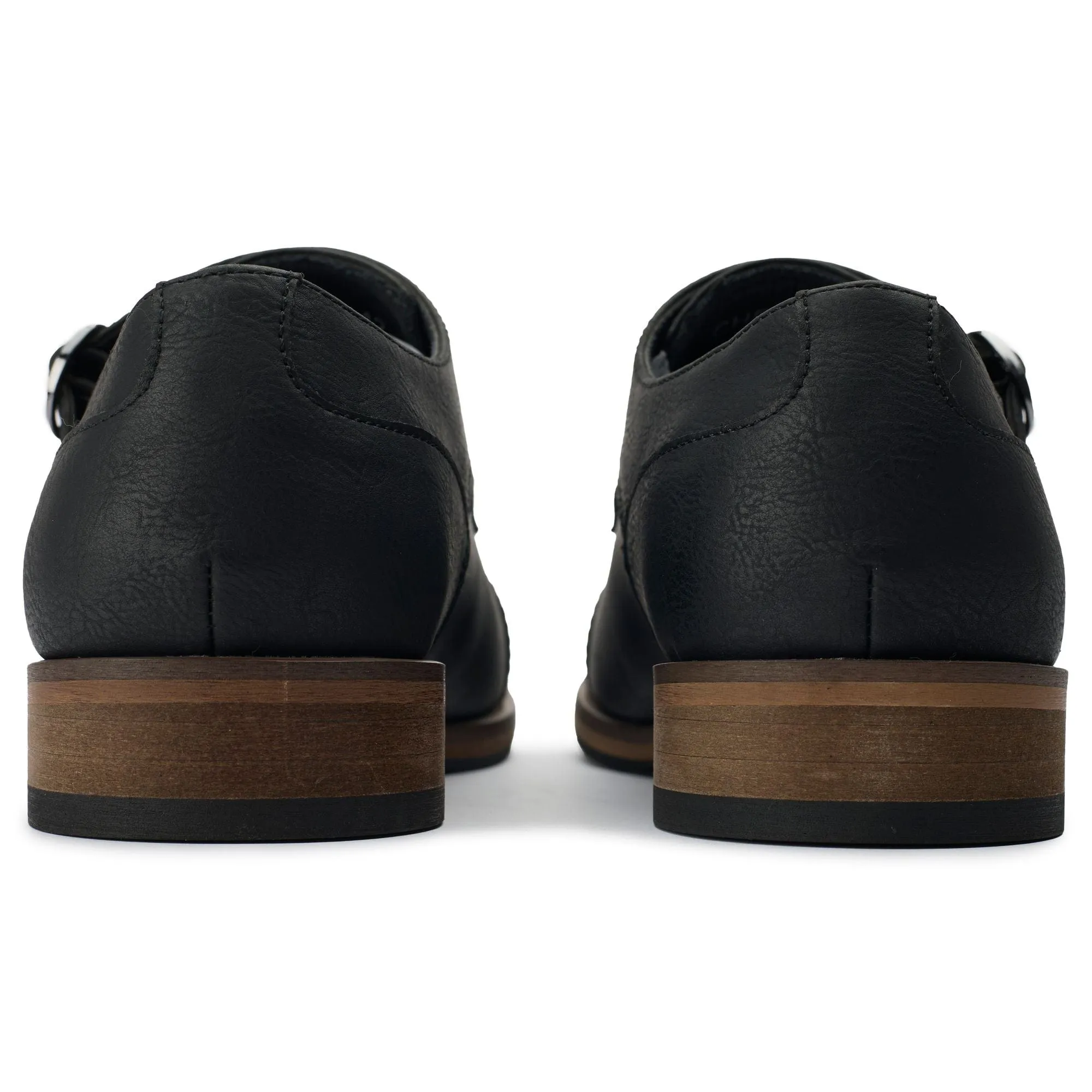 Chervil 2 Men's Vegan Leather Monk Shoes | Black