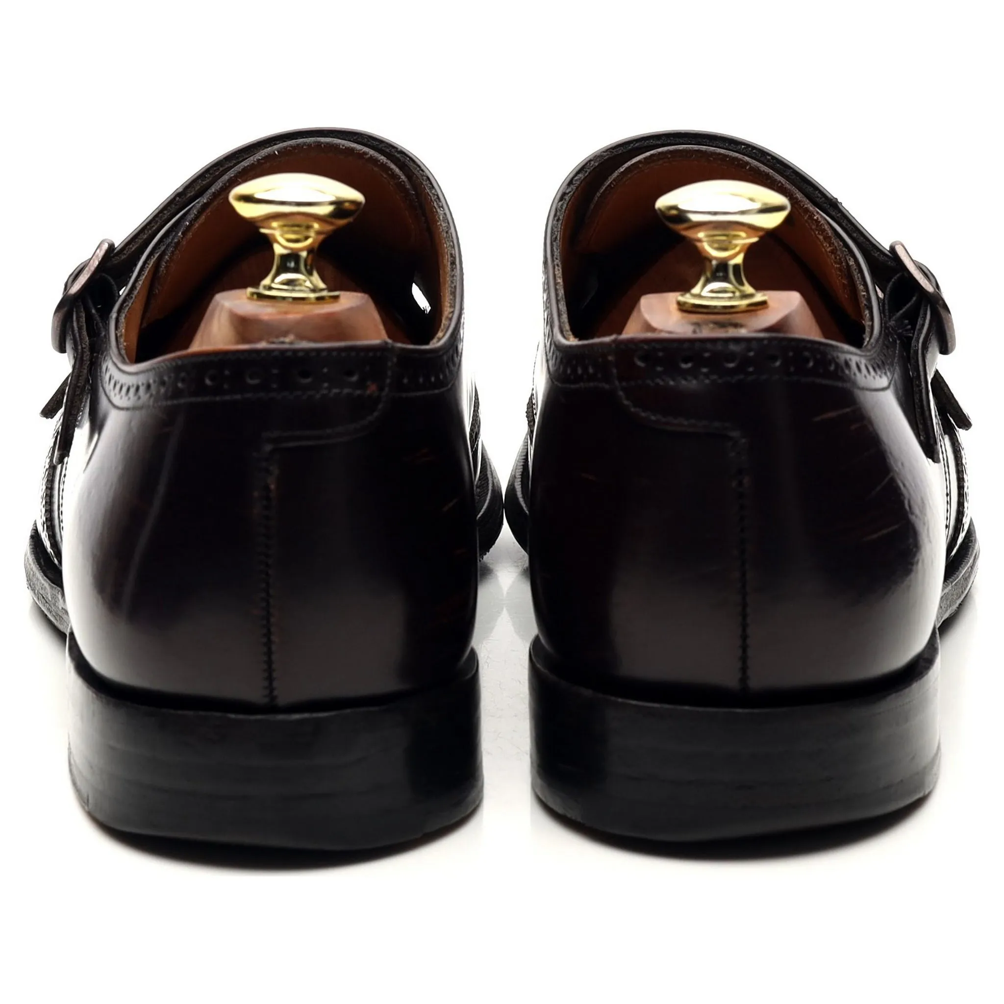 'Chicago' Burgundy Leather Double Monk Strap UK 7.5 F