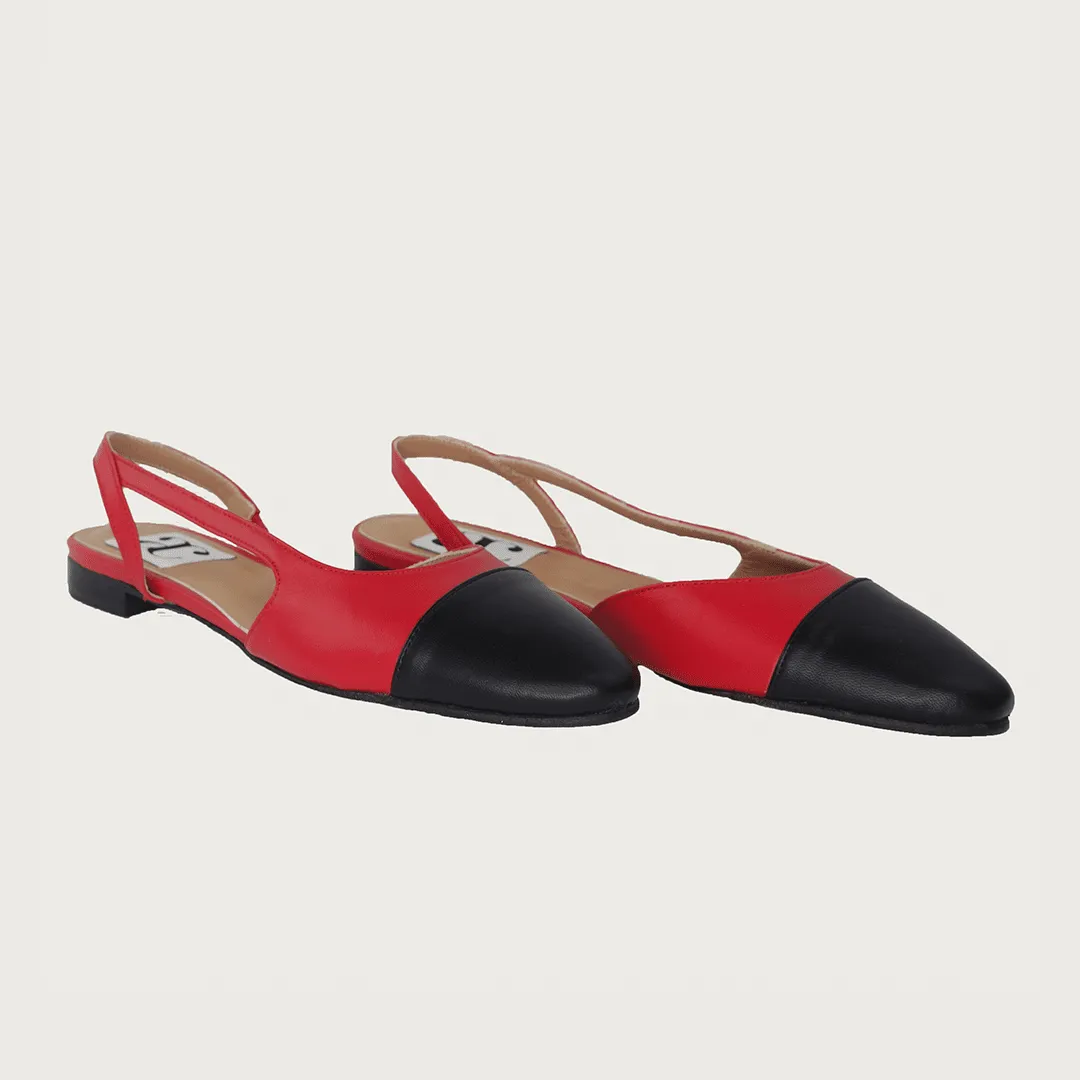 Chloe 10 Slingback Red-Black Leather