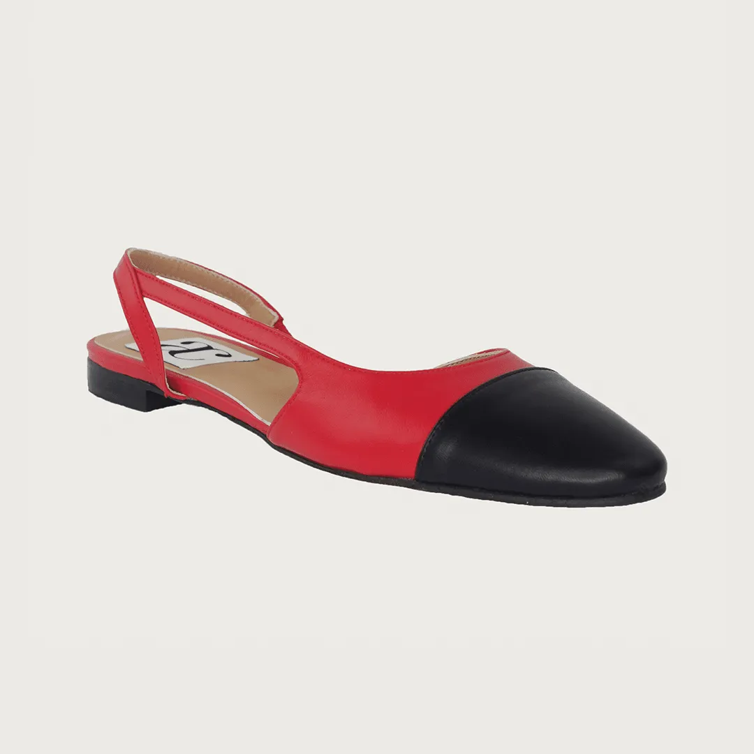 Chloe 10 Slingback Red-Black Leather