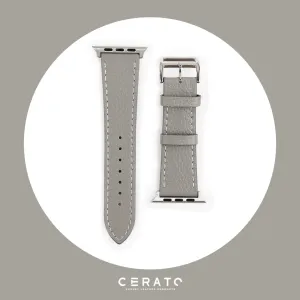 Classic Grey Leather Apple Watch Band 42mm - 44mm