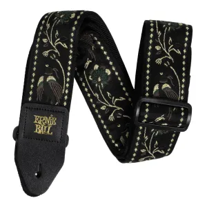 Classic Jacquard Guitar/Bass Strap - Black Pleasant Pheasant
