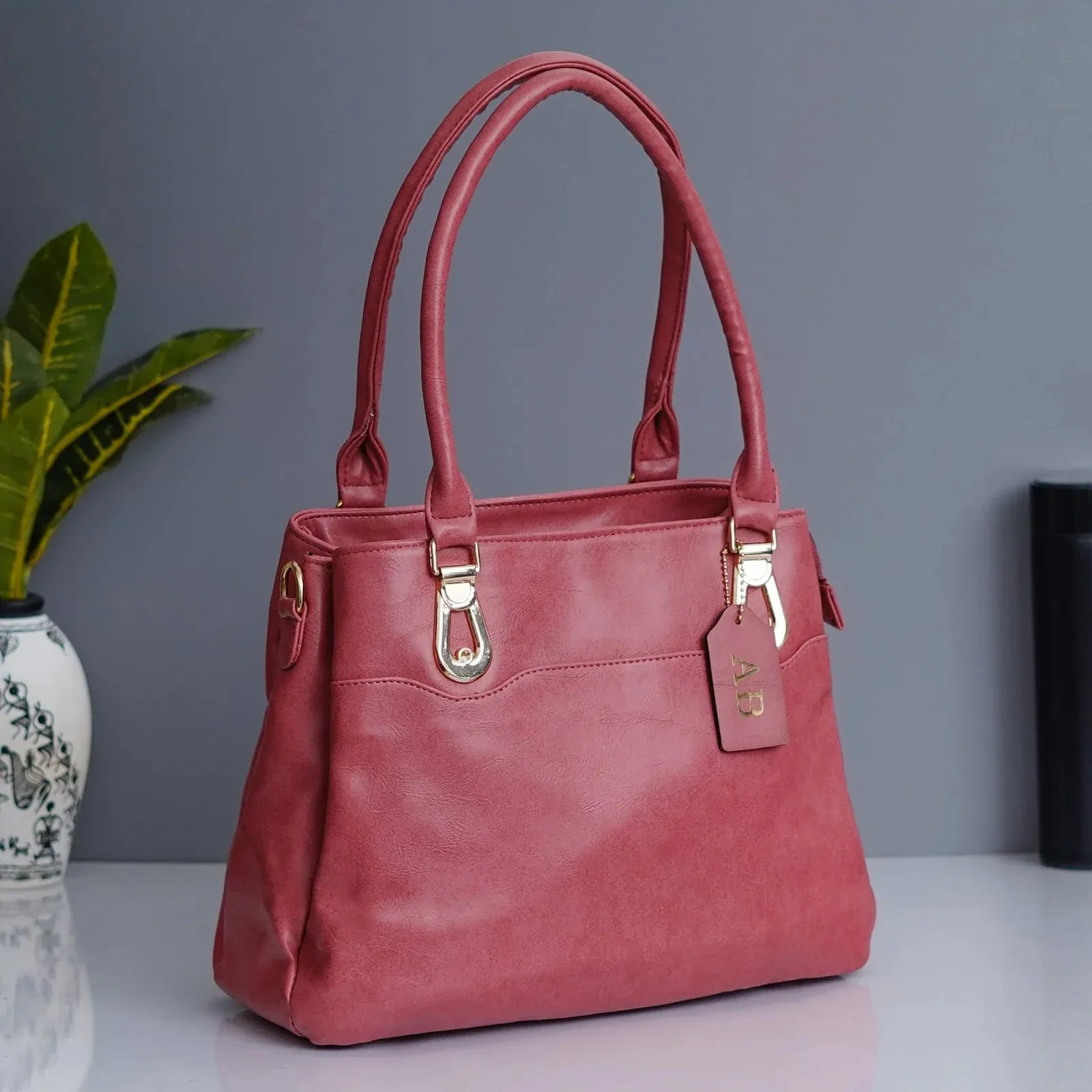 Classy Leather Customized Hand Bag 2.0 - Peach