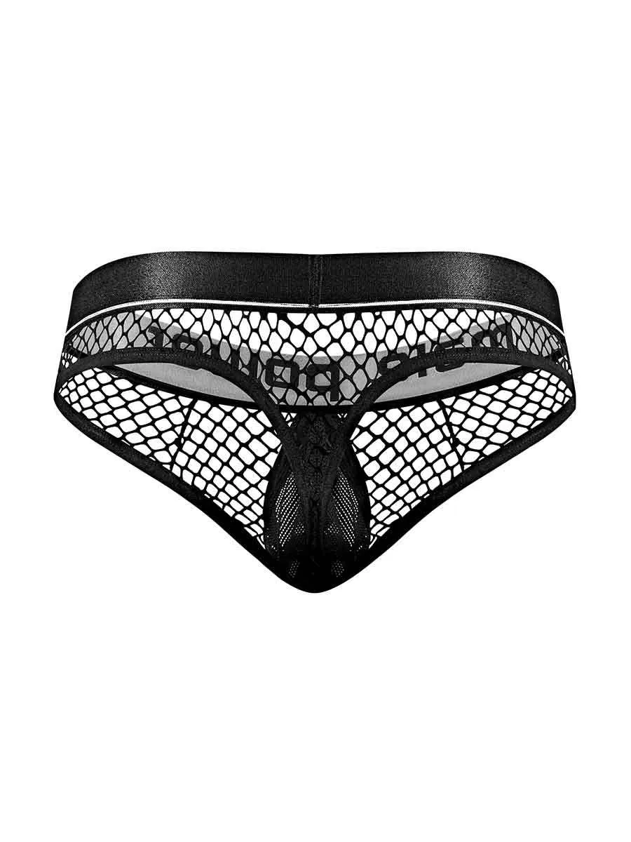 Cock Pit Net Cock Ring Thong - S/ M - Black