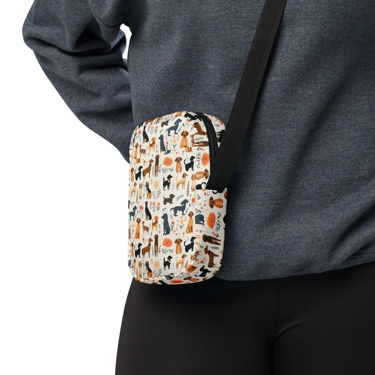 Cream Dogs Crossbody Bag
