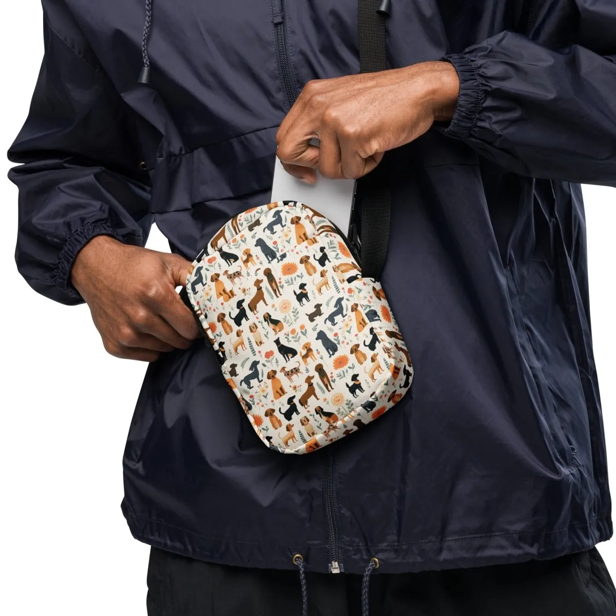 Cream Dogs Crossbody Bag