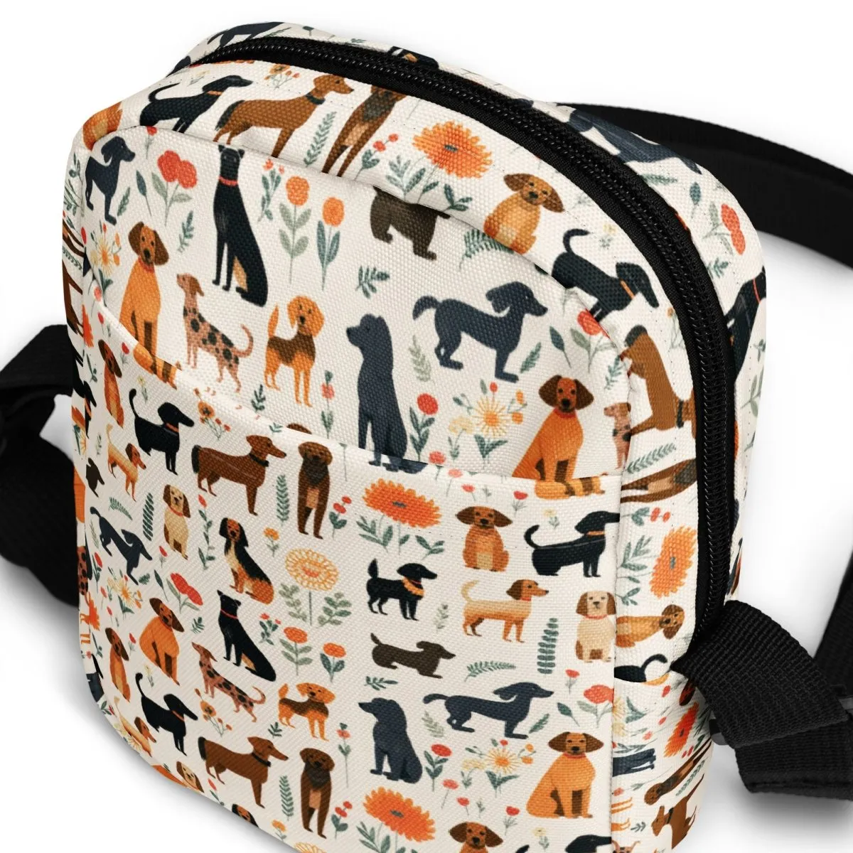 Cream Dogs Crossbody Bag