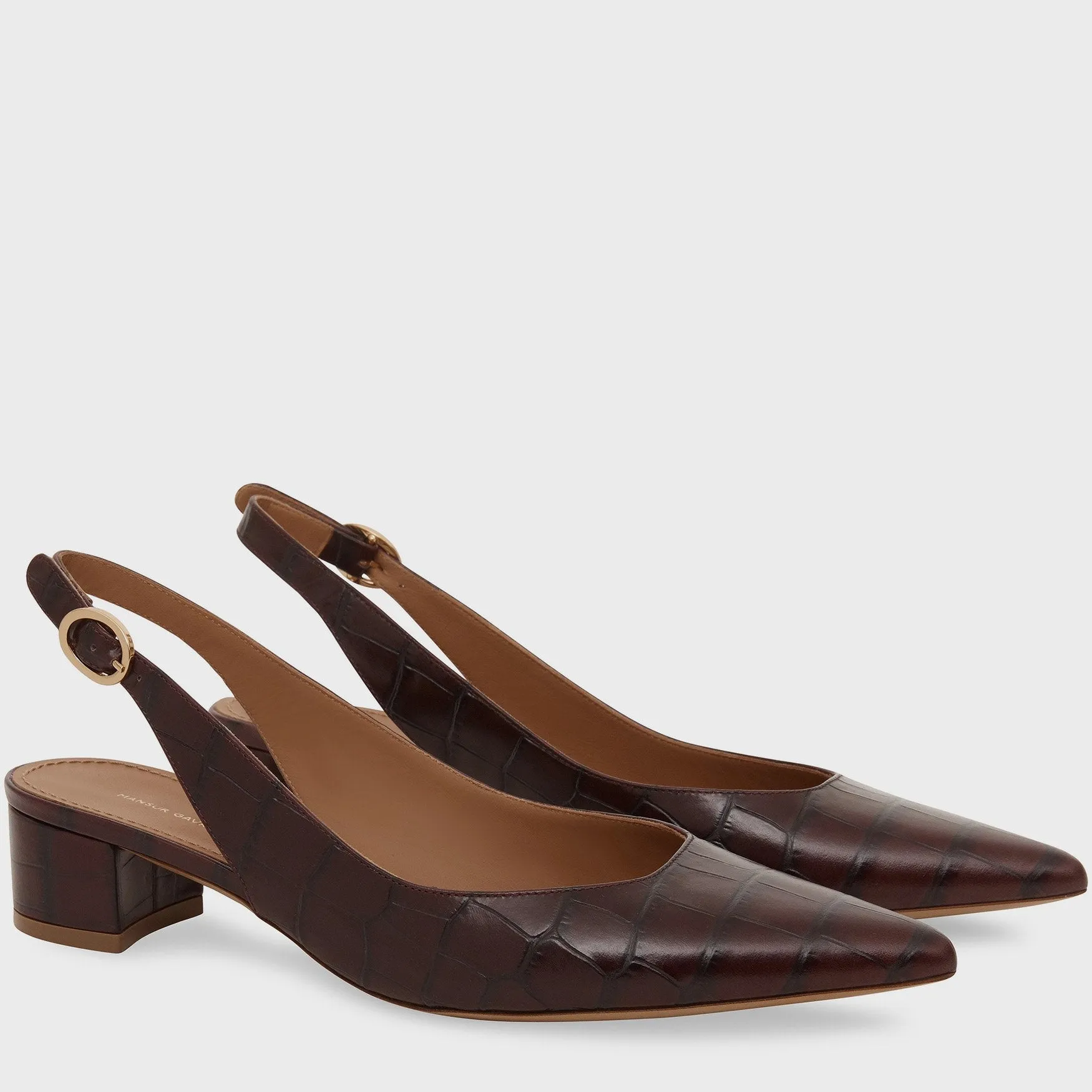 Croc Embossed Slingback Heel - Classic