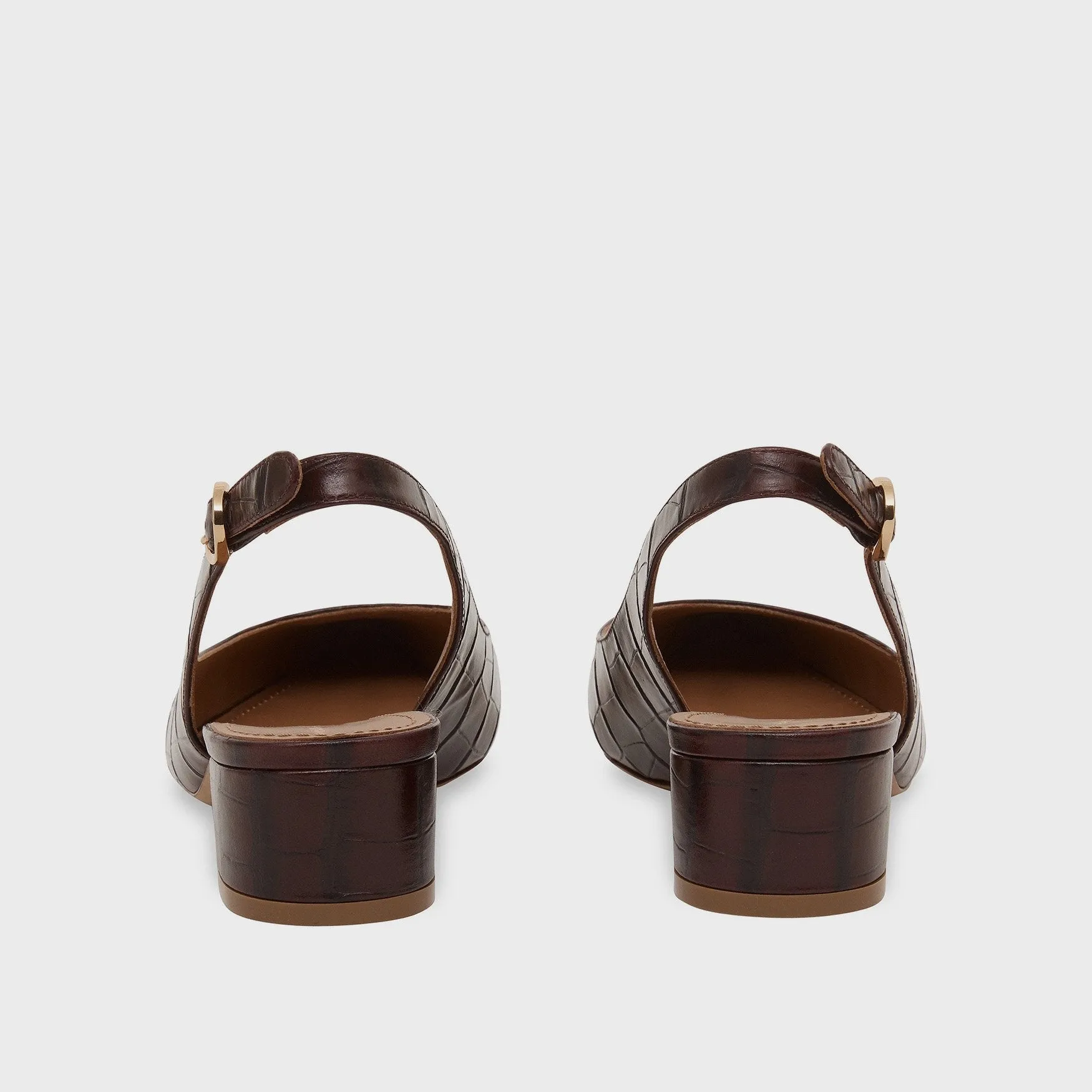 Croc Embossed Slingback Heel - Classic