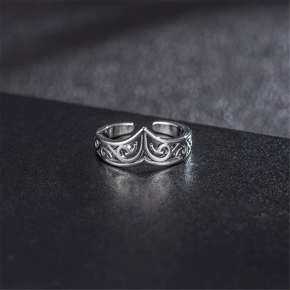 Cubic Zirconia & Silver-Plated Adjustable Botany Toe Ring Set