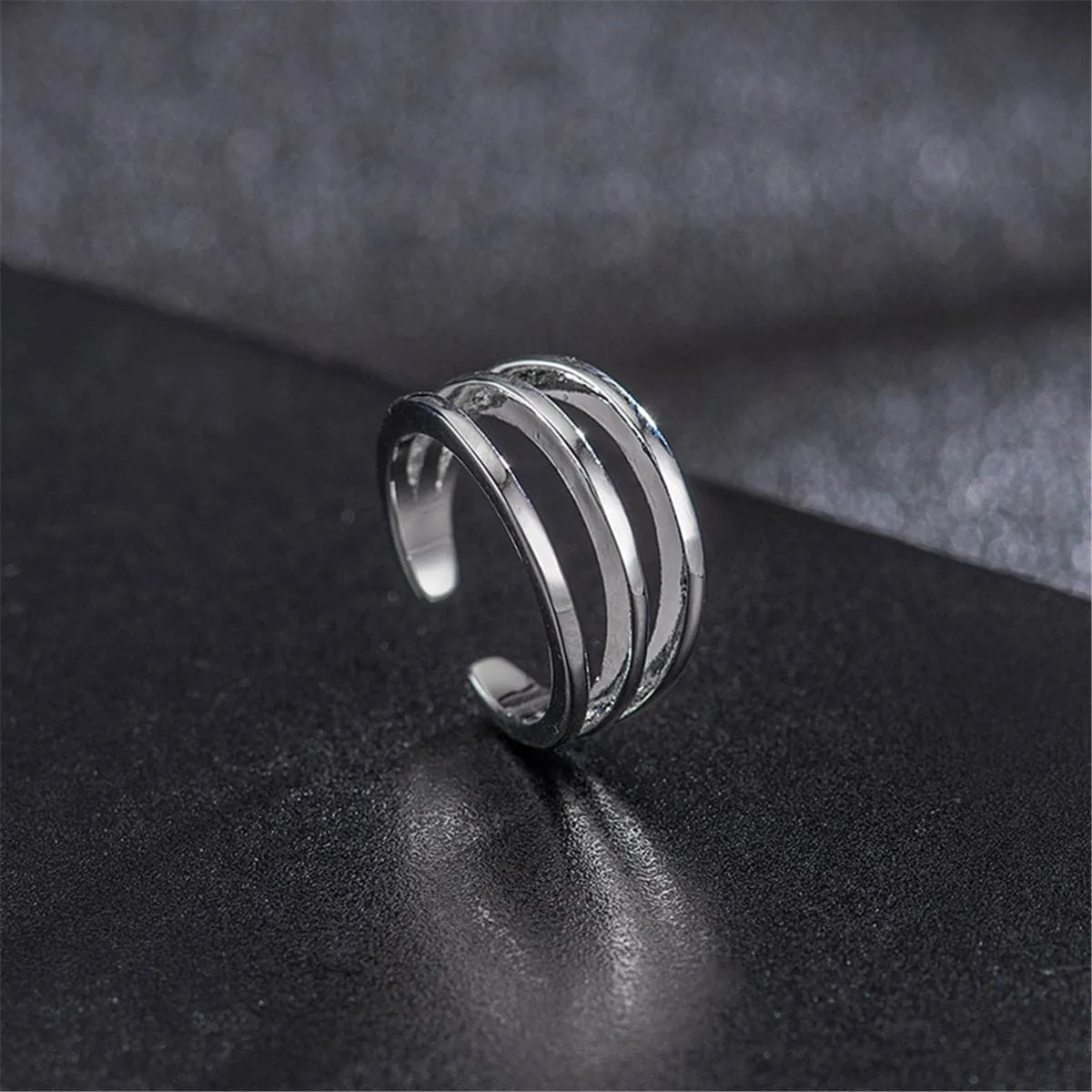 Cubic Zirconia & Silver-Plated Adjustable Botany Toe Ring Set