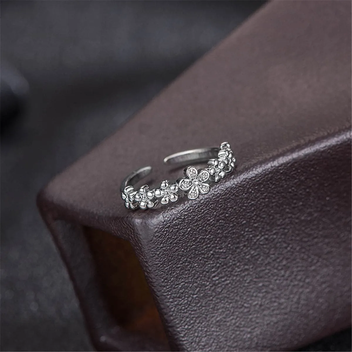 Cubic Zirconia & Silver-Plated Adjustable Botany Toe Ring Set