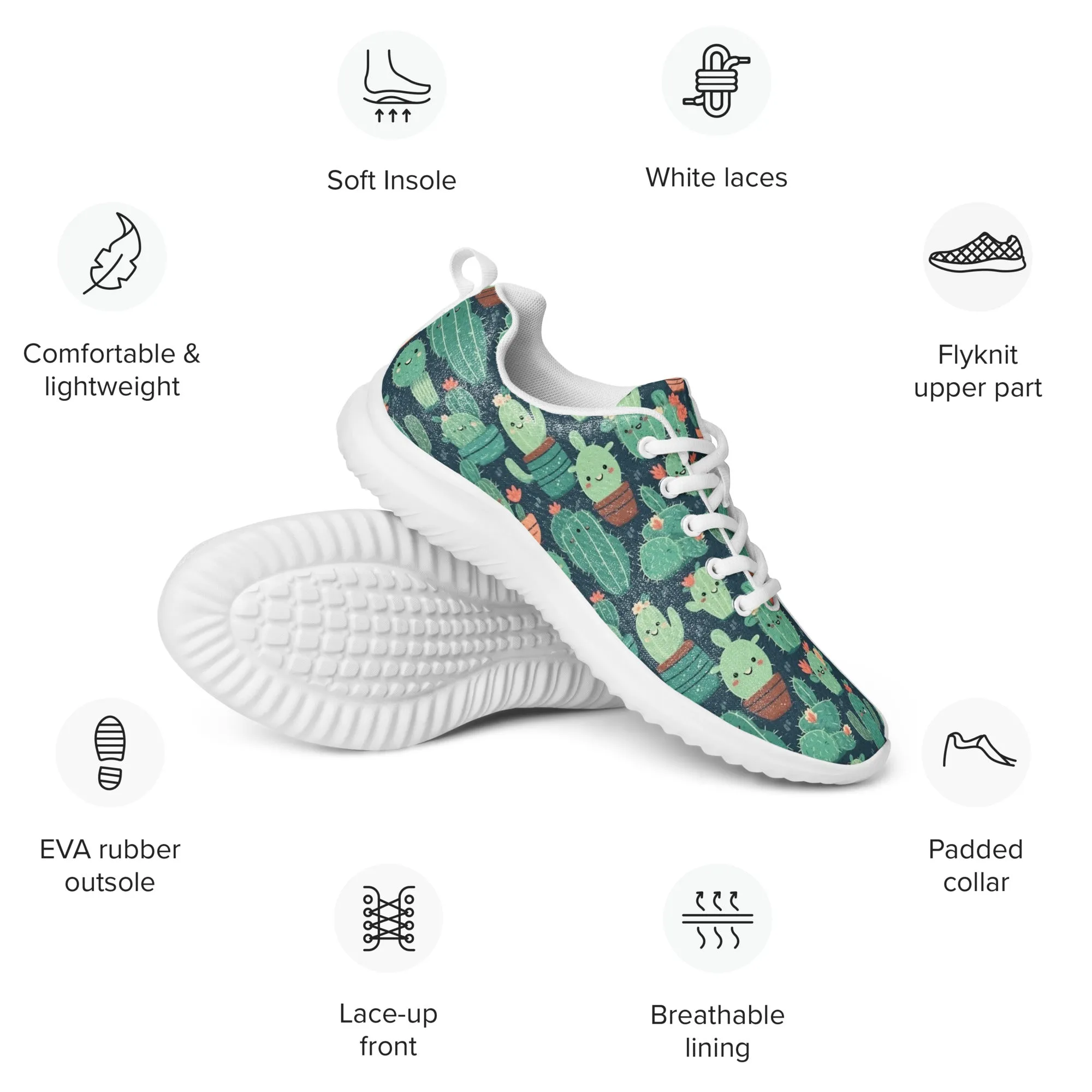 Cute Cactus Cartoon Athletic Shoes C0004