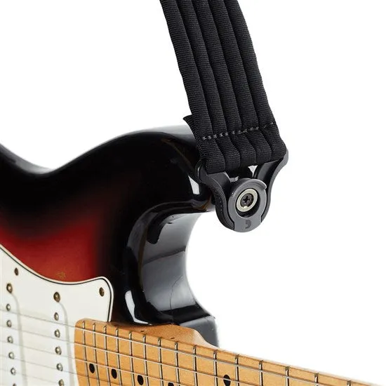D'Addario Auto Lock Nylon Guitar Strap - Stitched Black