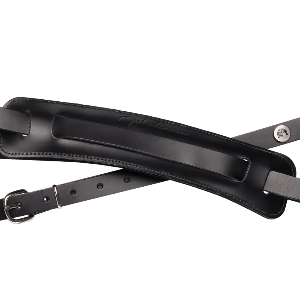 D'Addario John Lennon Signature Strap - Black Leather w/Pad