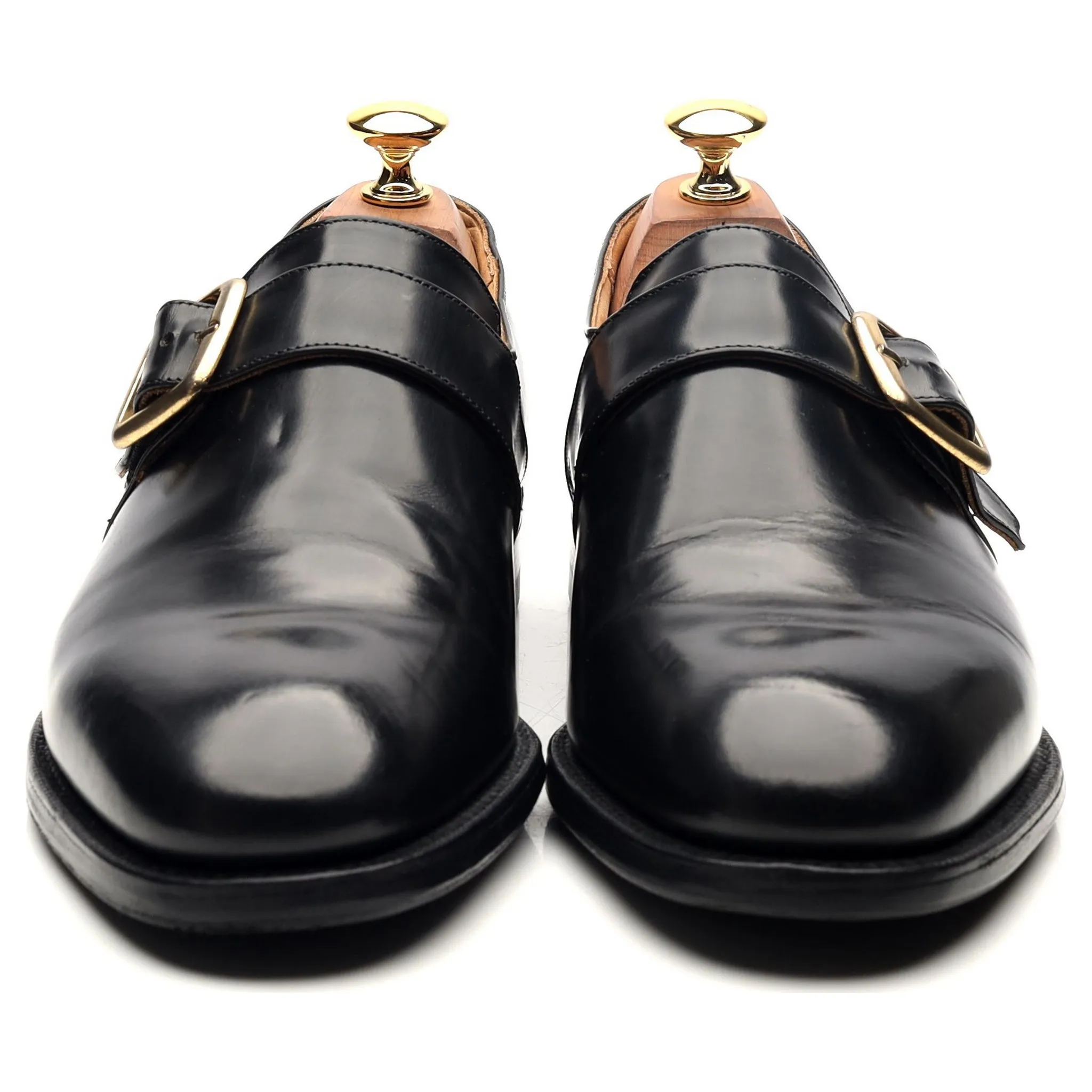 'Danube' Black Leather Monk Strap UK 6.5 F