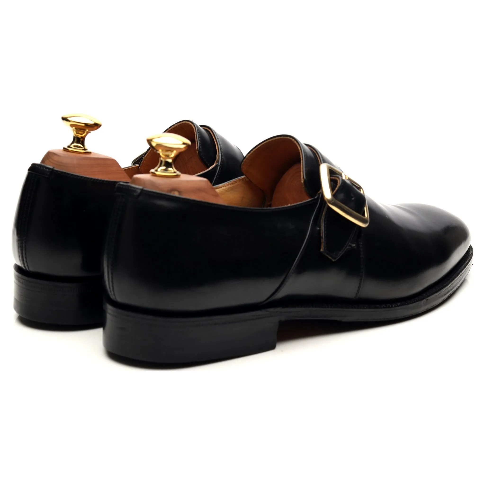 'Danube' Black Leather Monk Strap UK 6.5 F
