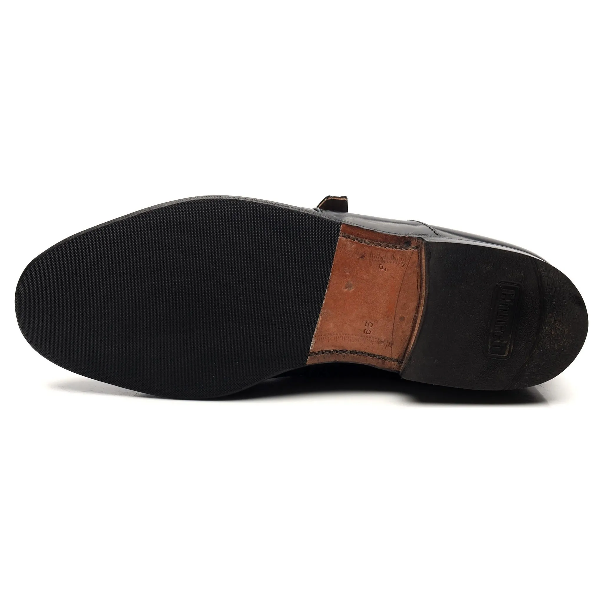 'Danube' Black Leather Monk Strap UK 6.5 F