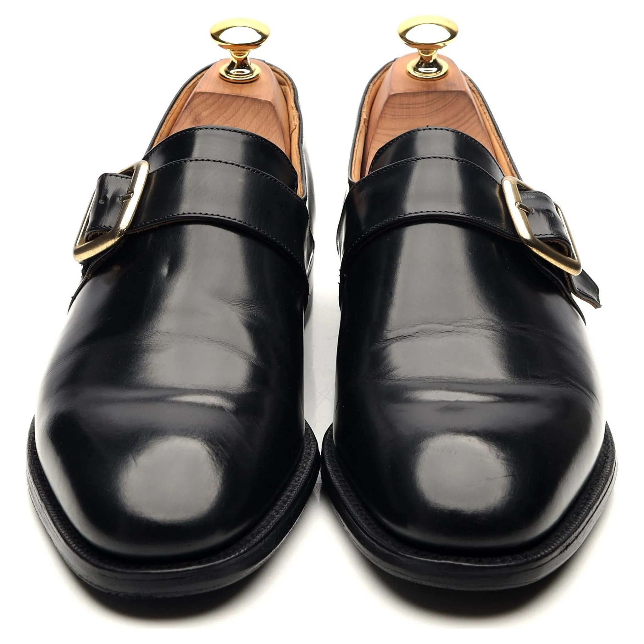 'Danube' Black Leather Monk Strap UK 6.5 F