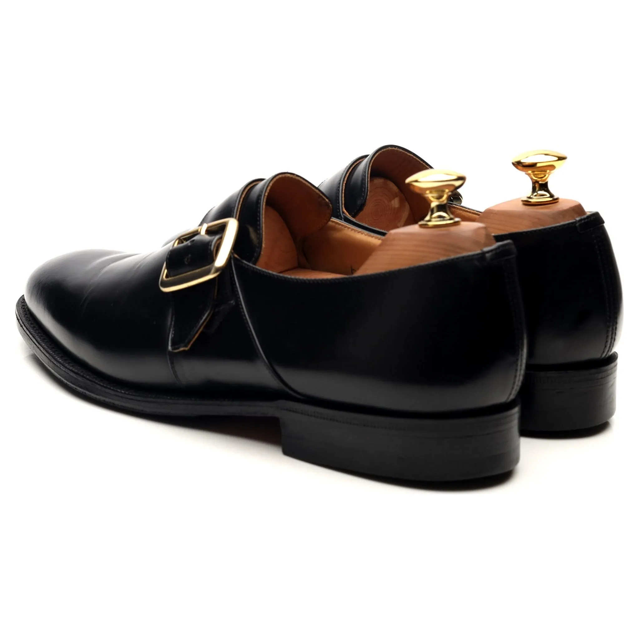 'Danube' Black Leather Monk Strap UK 6.5 F
