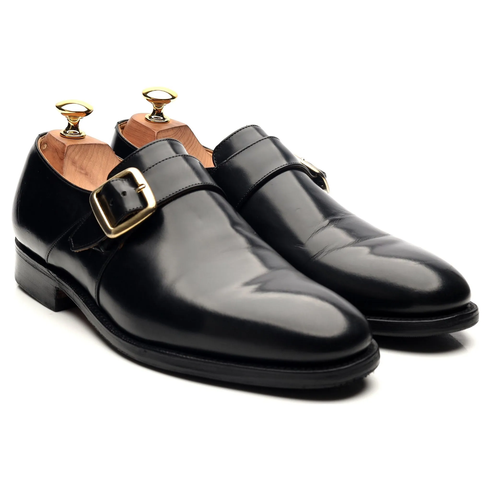 'Danube' Black Leather Monk Strap UK 6.5 F