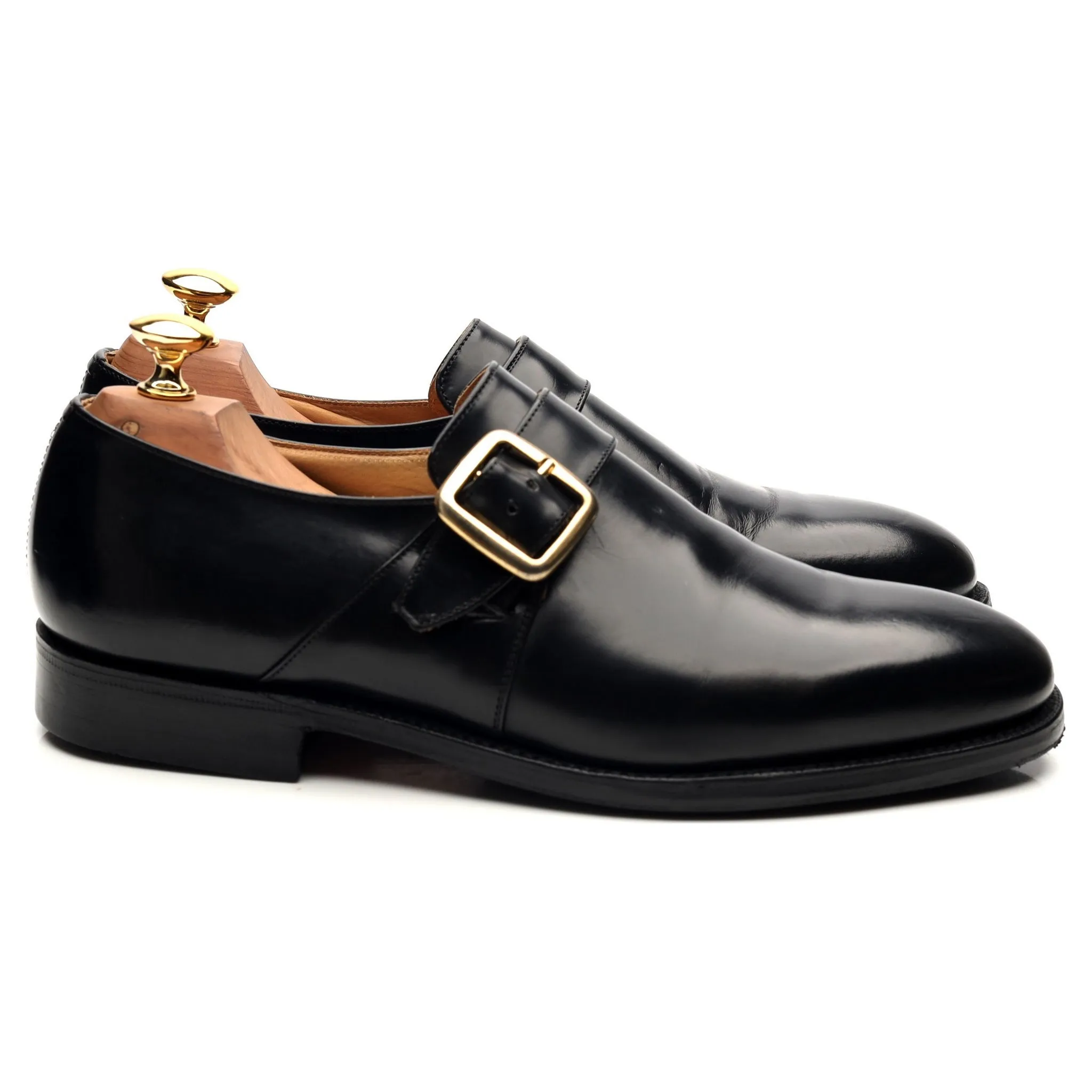 'Danube' Black Leather Monk Strap UK 6.5 F