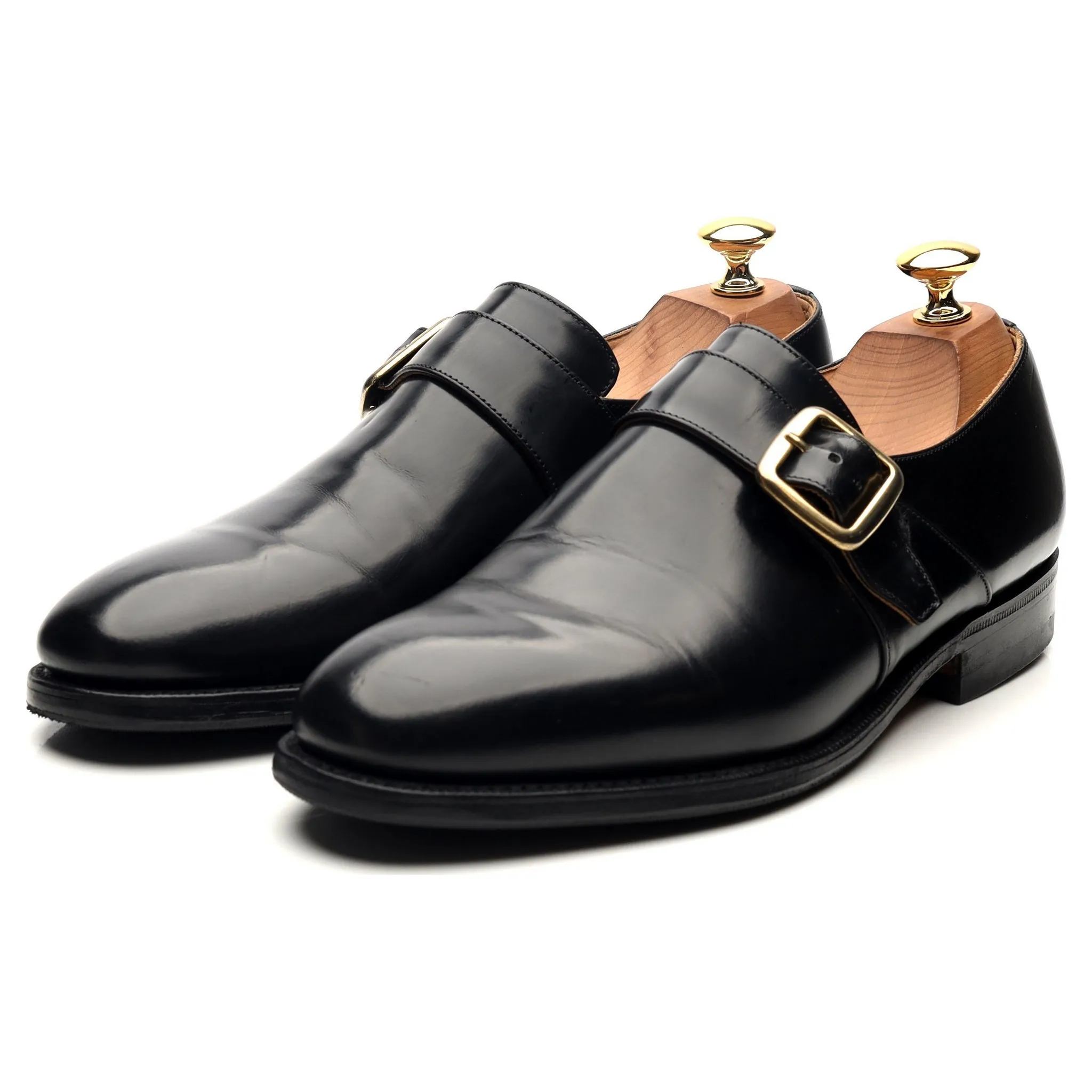 'Danube' Black Leather Monk Strap UK 6.5 F