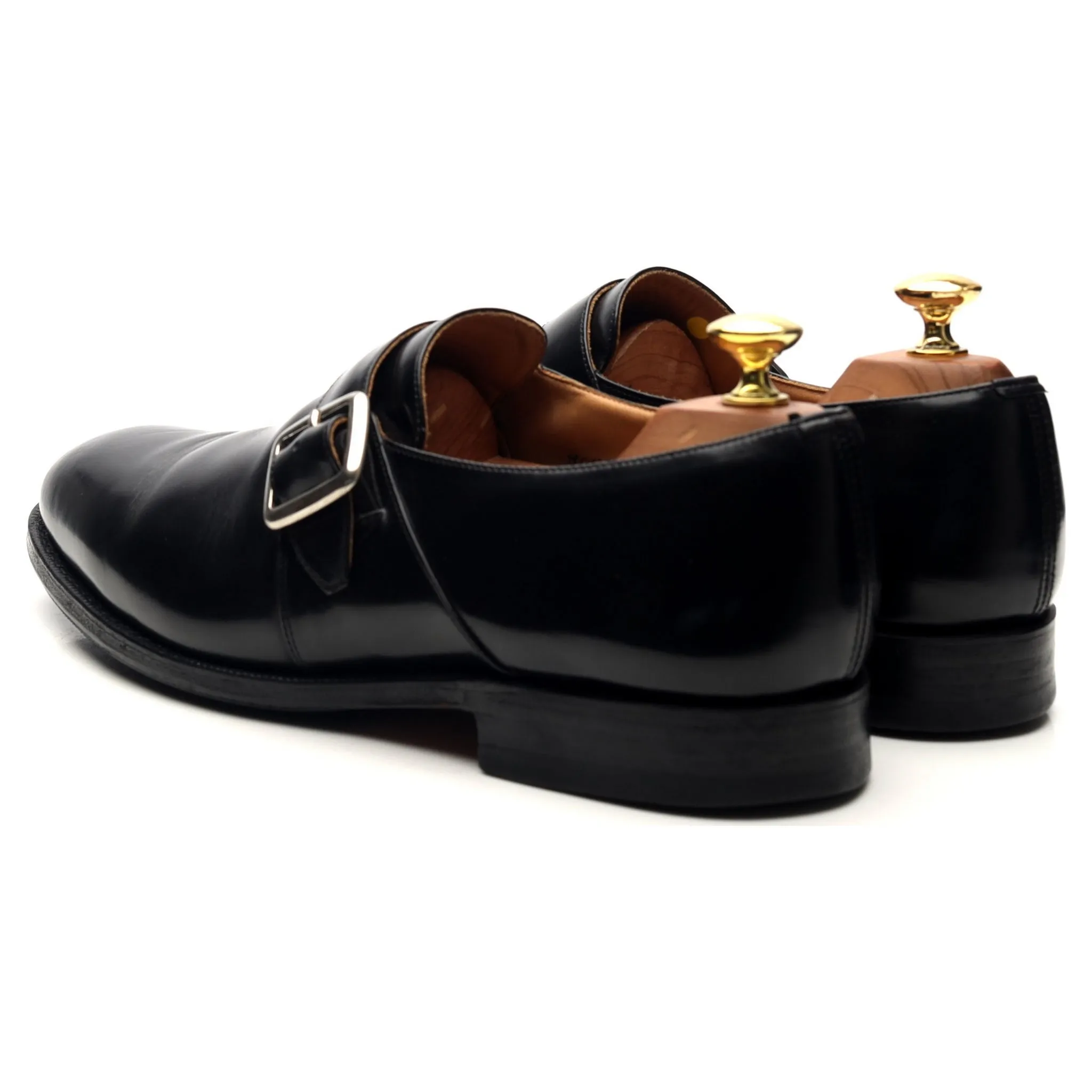 'Danube' Black Leather Monk Strap UK 8 G